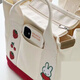 Xingxi's new cartoon cute thickened canvas handbag portable shoulder bag for mom to carry when going out, handbag small bag red and white strawberry bunny 22*17.5*21cm