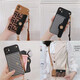 Collier Huawei Phone Mobile Lanyard Crossbody peut être soutenu par une corde Boîte de téléphone mobile Feel Halter Couc Durable Portefeuille Bagure de cartes de cartes Houndstooth Brown Bott
