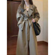 
GARNUO khaki windbreaker jacket for women mid-length 2025 new spring and autumn small high-end silhouette casual coat khaki S[80-110Jin[Jin equals 0.5 kg]]