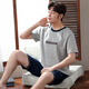 Upiece Pure Cotton Men's Pyjamas Men's Pyjamas Pyjamas et pantalon Pantalon Spring and Summer Home Vêtements à domicile Costume en deux pièces pour vêtements extérieurs 844 L [110-140Jin [Jin est égal à 0,5 kg]]]