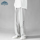 Dingfengbaoluo casual pants men's autumn loose straight drape comfortable wide-leg pants sportswear trousers DDF04 light gray L