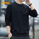 JEEP Jeep sweatshirt men's autumn and winter round neck long-sleeved T-shirt men's loose casual clothes men's black 2XL