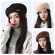 Antarctic Hat Winter Women's Large Head Circumference Beret Showing Face Small Fashionable Retro Versatile Painter Newsboy Hat Women Brown