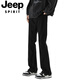 Jeep SpiritCeanfit Micro-Flare Jeans Men's Automne and Winter Slim Black Vibe American High Street Pantal