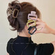 Hair accessories suitable for hair with small hair volume. Square small hair clips. Shark hair clips for women with half-tied hair on the back of the head. Small square hair clips - black coffee, yellow and light purple, four packs.