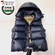 Woodpecker black gold down vest women's short winter new thickened warm vest hooded vest vest jacket trendy black L (120-140Jin Jin equals 0.5 kg)