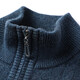 Hengyuanxiang solid color pullover men's autumn clothing new half-high zipper collar sweater men's pure wool sweater casual sweater 152268 medium gray M 170