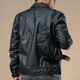 Ji Yan men's motorcycle jacket 2025 new leather jacket hottest business lapel spring and autumn thick leather jacket men's handsome black XL