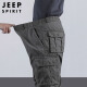 JEEPSPIRIT Jeep overalls men's spring and summer straight casual pants men's multi-pocket men's pants army green XL