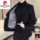 Pierre Cardin high-end cashmere double-sided woolen coat men's down liner short woolen coat autumn and winter men's woolen suit FY818 black high-end 70 wool double-sided woolen removable down liner 4XL (165-190Jin Jin equals 0.5 kg)