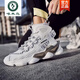 Woodpecker Martin boots men's high-top men's invisible inner height-enhancing shoes men's 12cm spring and autumn casual thick sole height-enhancing 10cm work shoes black and white (invisible height-enhancing 8cm) 44