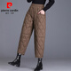 Pierre Cardin Down I Cotton I Pants Women's Outer Wear 2026 New Winter Fashion Women's Velvet Thickened Eight-Point Pants Mom's Warm Cotton Brown Authentic Counter Quality 2XL Recommended 135-145 Jin Jin equals 0.5 kg