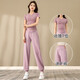 LULU CENTURY summer yoga clothing sports suit for women running breathable quick-drying clothing gym professional Pilates training clothing for women pink and purple top L