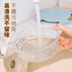 Xindian Round Office Worker Glass Lunch Box Microwave Heating Special Bowl Fruit Bento Box Fresh Box Noodle Bowl with Lid Blue Round 1050+1050+Bag+Tablets