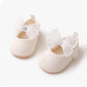 
Lamicqi Newborn rubber sole toddler shoes, four season thin pure cotton breathable baby soft sole non-slip princess shoes, baby girls shoes, lace bow, 11 cm, S size 3-6 months