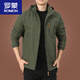 Romon Outdoor Herrenjacke Herbst und Winter 2025 Neue Herbstkleidung für Männer mittleren Alters plus Fleece-Jacke Herren Frühling und Herbst Dick 9898 Dunkelblau Style Plus Fleece 5xl