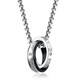 MZMZ platinum necklace men's new fashion decoration pt950 platinum double ring pendant Valentine's Day gift for boyfriend local warehouse next day delivery light luxury temperament double ring necklace