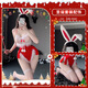 Manyan Sexy Elk Christmas Uniform Set Pajama Clothing Collection One piece 8596 9858 [Cloak + Three Points + Hand Sleeve *2 + Leg Ring *1] + Headband + All Size