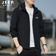 JEEP SPIRIT sun protection clothing men's summer ice silk thin breathable jacket men's removable hood high elastic sports fishing sun protection clothing black L