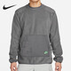 耐克（NIKE）卫衣外套男士秋冬款摇粒绒运动服保暖休闲圆领套头衫上衣 DD4855-068灰色 2XL