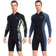 Yobel men's one-piece swimsuit 1.5MM neoprene warm long-sleeved sun protection swimsuit snorkeling surfing boating wetsuit black pattern short-sleeved shorts M recommended weight 120-140Jin Jin equals 0.5 kg