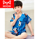 
Cat Man (MiiOW) Children's Ice Sense Boy Thin Summer Short Sleeve Boy Silk Pajamas Women's Silk Summer Baby Air Conditioning Home Clothing Set X Printed Short Silk 673 Bikachu Men M 16 size Height 140 150c