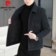 Pierre Cardin Autumn and Winter 2025 New Gold Mink Velvet Jacket Men's Lapel Korean Style Cotton Thickened Short Woolen Coat Jacket Dark Gray 2XL 140-155Jin Jin is equal to about 0.5 kg