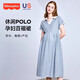 Fisher-Price American Fisher Maternity Dress Summer 2025 Maternity Dress Summer Lapel T-shirt Fashion Loose Large Size Skirt Gray Dress + Skin Color Safety Pants L[120-135Jin[Jin equals 0.5 kg] suitable for wearing]