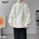 
Foss Phil sweater men's autumn and winter Korean casual half-high stand collar solid color pullover knit top MY6806 beige white XL