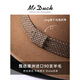 Mr DUCK Light Luxury Style Elegant Houndstooth Web Flat Top Hat Autumn and Winter High-end Wear Hepburn Fashionable Top Hat for Women MW216280-Medium Camel/Platinum Web (7cm) S (52-54CM Head Circumference)