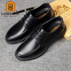 Alter Mann des Mannes (Laorentou) Business Casual Lederschuhe für Herren Frühling und Herbst Atmungsfreie Kleidung-resistente Kopf Leder-Schnürschuhe Hochzeitsschuhe Daddy Schuhe La13067 Black 41