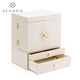 VLANDO high-end dark blue cosmetic box Christmas gift for girlfriend Large capacity can hold fairy water skin care product storage box double door - off-white large capacity - gift recommendation