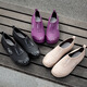 Fashionable Japanese rain boots for women wearing short tube rain boots for outdoor work waterproof and non-slip shoes rubber shoes flat sole pullover shoes purple 37
