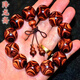 Fat Donglai's same style Chinese Valentine's Day gift Hainan Huanghuali old material bracelets for men with grimaces and eyes with x-patterns 15mm 15 pieces