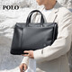 POLO briefcase soft leather men's business handbag 16-inch computer bag horizontal shoulder file bag birthday gift