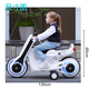 
Samat children's electric motorcycle children can sit on adults, double seat tricycle, male and female baby extra-large battery stroller, pearl white + 550 dual drive motor + double seat, standard + hard wheel + foot throttle + 12V7 battery