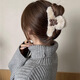 Korean ins cute bear plush grabber female cute hairpin autumn and winter temperament back head shark clip tassel white