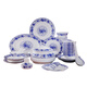 Jin Xinrui Jingdezhen ceramic tableware creative household Chinese bowl, dish, plate and spoon free combination glaze colored blue and white porcelain 5-inch high-leg bowl (single)