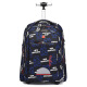Defivia primary school student trolley schoolbag middle school boy and girl large wheel backpack large capacity with wheels 3-9 grade drag bag black 3