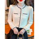 Woodpecker fashionable age-reducing long-sleeved tops for women 2025 autumn and winter new velvet bottoming lace shirt with apricot velvet XL 115-125Jin Jin is equal to 0.5 kg