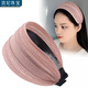 DING FEI middle-aged and elderly headbands, wide-brimmed, simple, toothed, non-slip hairpins, temperament, hollow hairbands to cover gray hair and broken hair, women's black-leaf pattern headbands A27-109