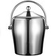 Jiaji stainless steel ice bucket commercial bar KTV champagne drink beer red wine bucket portable ice bucket LL7 small handle mirror style (ice clip)