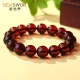 New jewelry industry light luxury brand natural amber beeswax round beads bracelet Baltic blood amber bracelet single circle Buddha beads men's jewelry gift gift versatile men and women with certificate [couple recommendation] 11-11.99mm