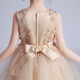 Dev Ake Kinderkleid Girl Prinzessin Rock Moderatorin High-End Piano Performance Evening Kleid Little Girl Hochzeit Sommer Big Boy BX683 Langarmiger Champagnerfarbe
