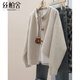 Sibaishe Single-breasted Knitted Cardigan Women's 2026 Spring New Round Neck Loose Warm Sweater Jacket