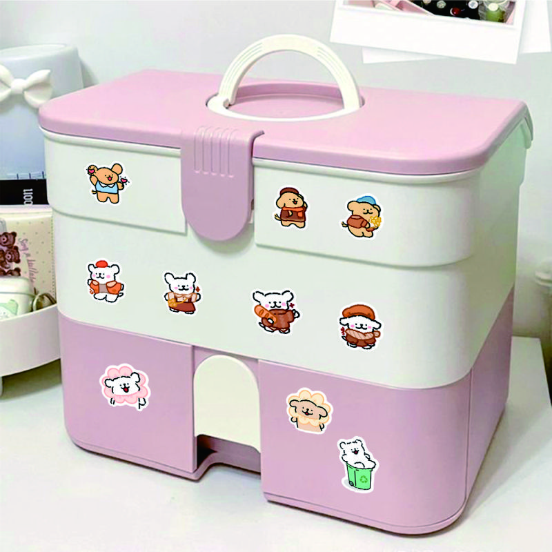 Cartoon line puppy stickers, cute expression pack stickers, puppy mobile phone case, computer suitcase decoration, diy handbook mobile phone stickers, 20 random sheets