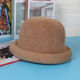 Mu Mingerlai Dome Chapeau, chapeau rond roulé polyvalent, style coréen, pilules d'automne et d'hiver, petit chapeau haut de gamme, cheveux de lapin de couleur solide pour femmes Imitation mélangée Hair Confinement Clat, beige, circonférence de la tête appropriée (56-58 cm)