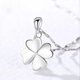 Fat Donglai same style platinum four-leaf clover pendant pt950 necklace women's clavicle chain platinum simple 3.36g 46cm