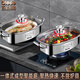 Olodo German 304 stainless steel fish steaming pot steamer large household large capacity oval fish steaming artifact steamer pot timer 304 fish steaming pot five gifts 2 layers 34cm