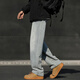 Foss Phil Retro Smoke Grey Jeans Herren Frühling und Sommer American High Street Trend Straight Big-Sports und Casual Long Hosen Trendy Brand 718-K870 Hellblau L [Empfohlen 130-145jin [Jin gleich 0,5 kg]]]